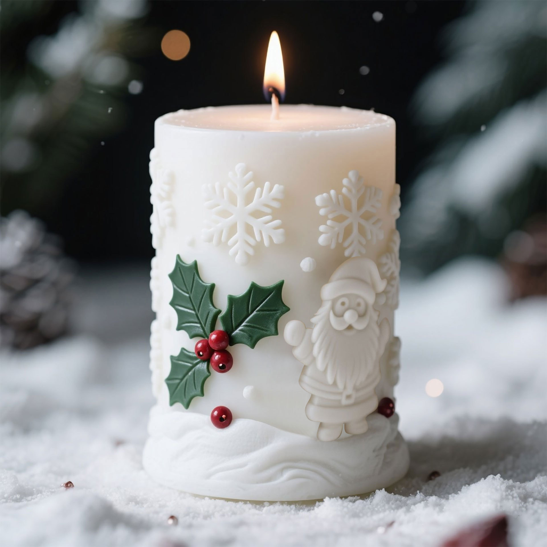 Candle Supplies Storage - 3d cilindro de alívio natal floco