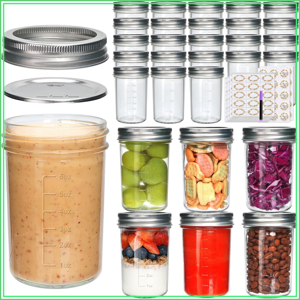 Mason Jar 8Oz - Pacote com 30 Frascos de Vidro