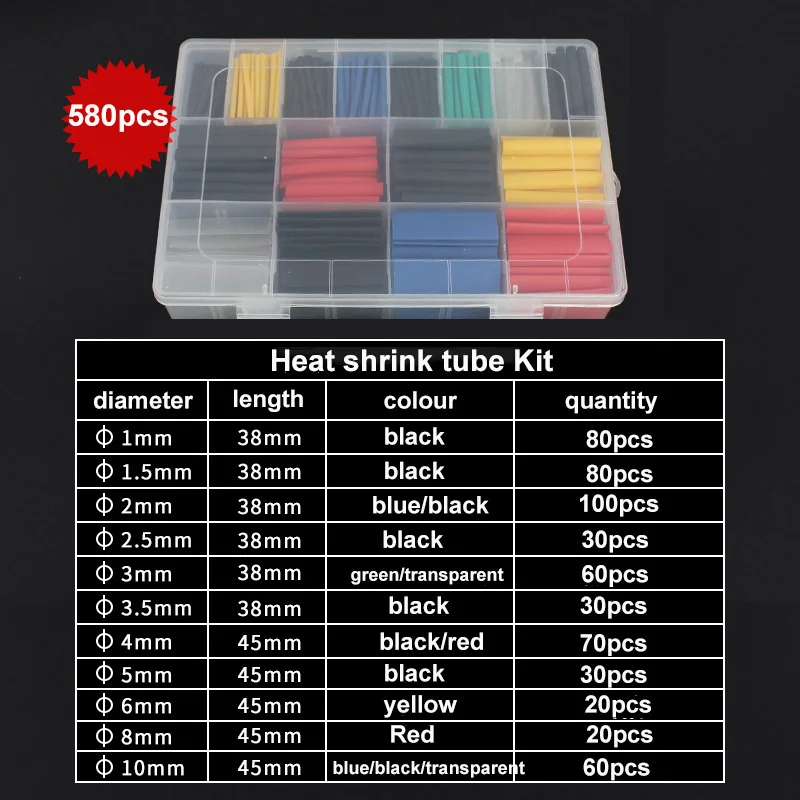 Shrink Sleeve Pvc - Impermeável Heat Shrink Tube, sortidas Kit,