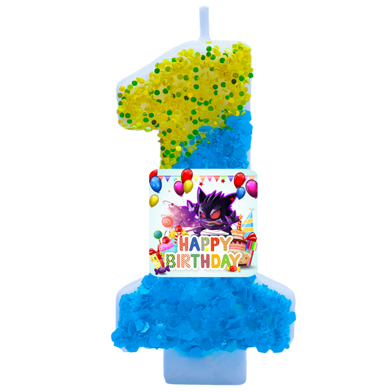 Zebra Candle Supplies - Velas Temáticas Pokémon Gengar Números 0-9,