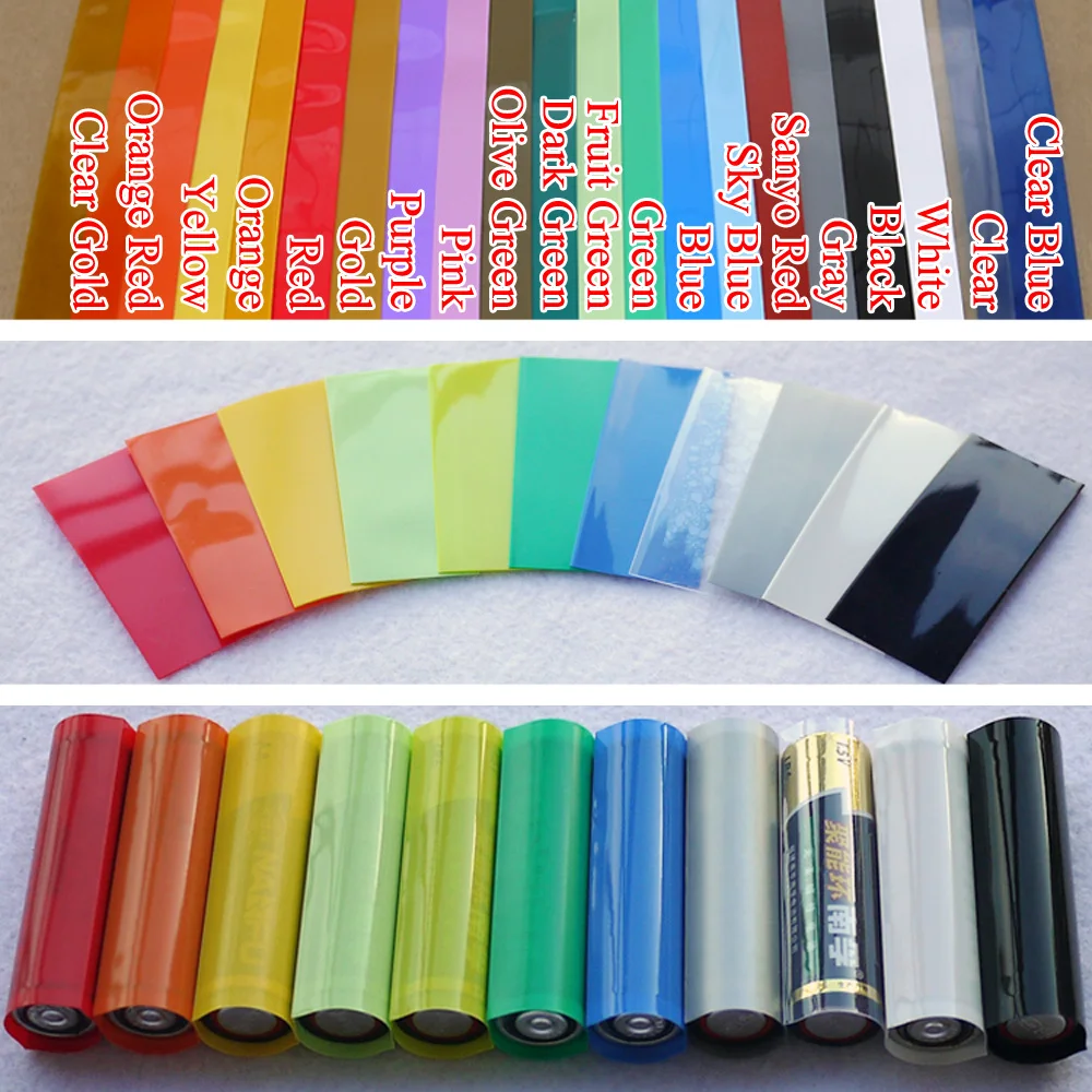 Shrink Sleeve Pvc - 25 ~ 500 peças aa/aaa/18650/21700/26650 bateria