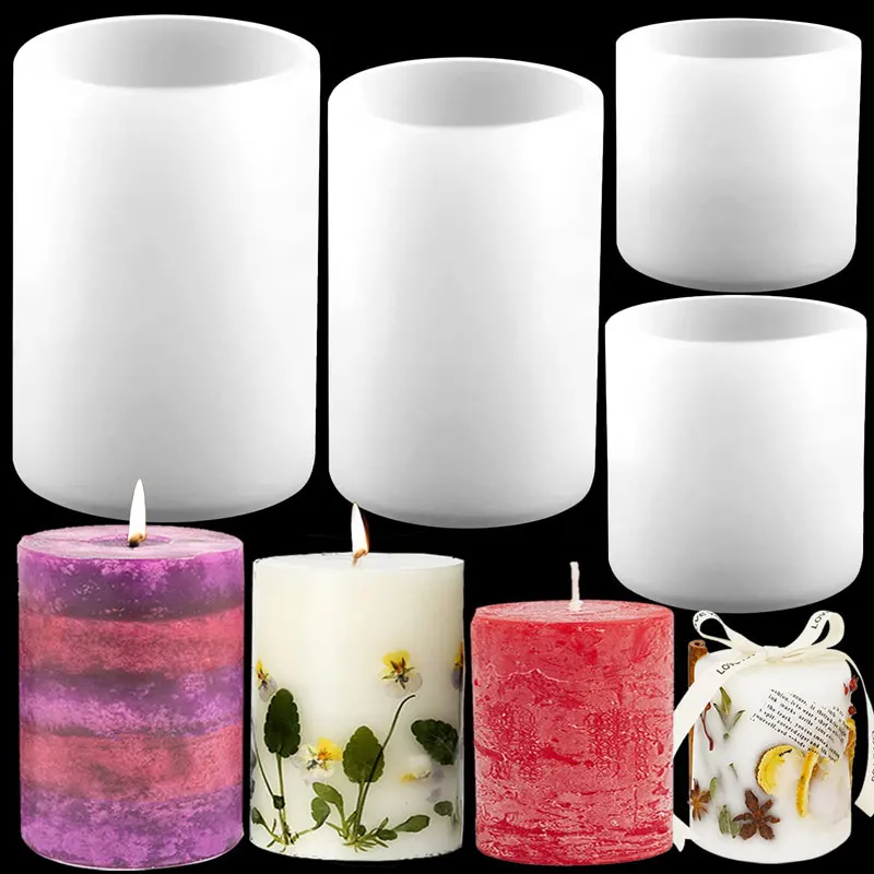 Candle Supplies Storage - Moldes de vela de silicone cilíndricos,