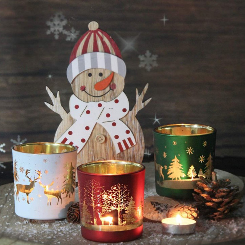 Candle Supplies Glass Jars - Vasos de vidro de natal para