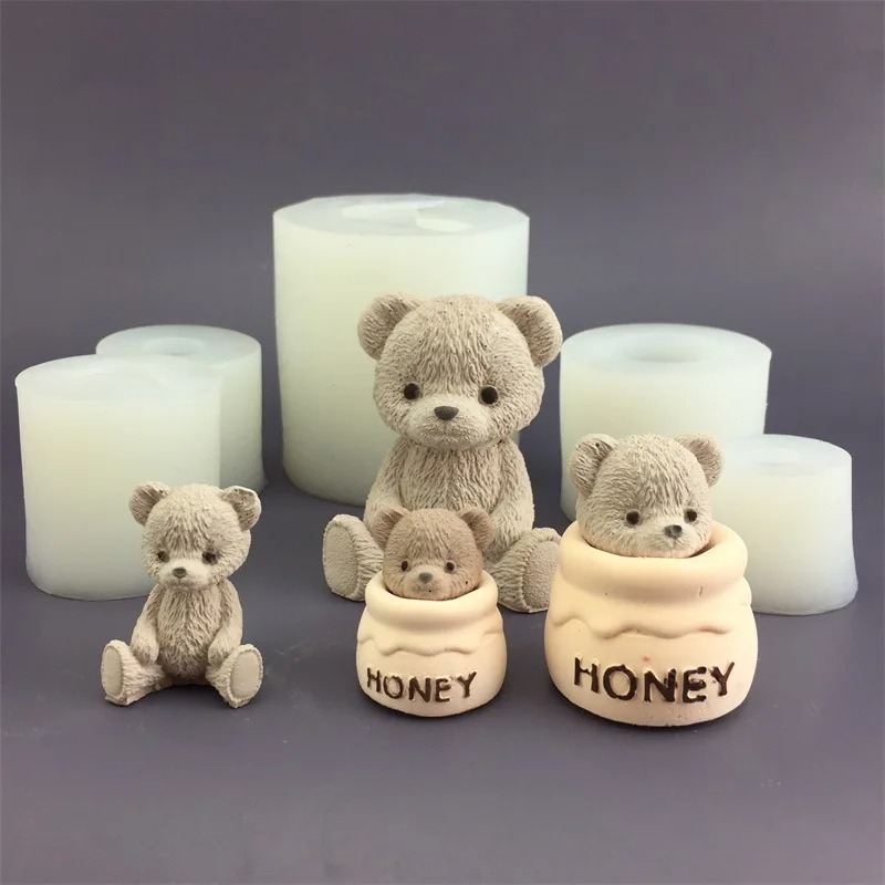 Candle Supplies Storage - Molde de Silicone Urso Fofo para