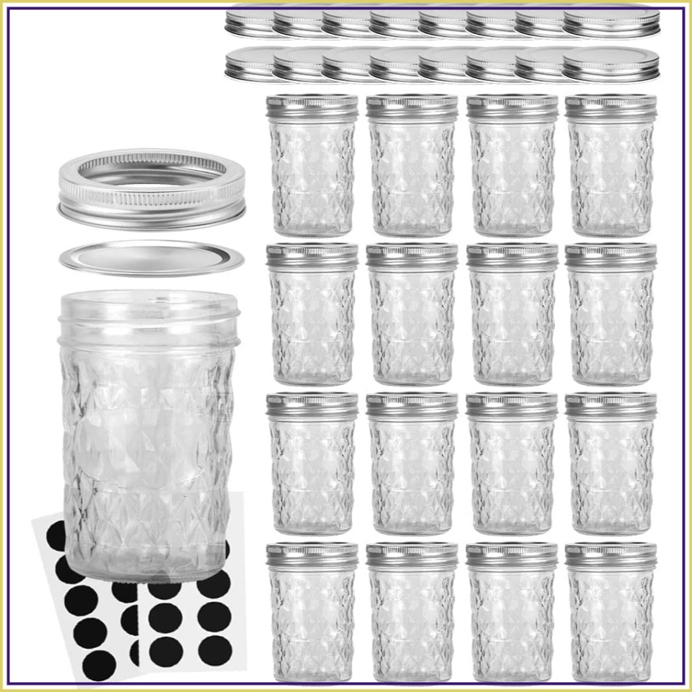 Mason Jar 8Oz - Pacote com 16 Frascos Mason de