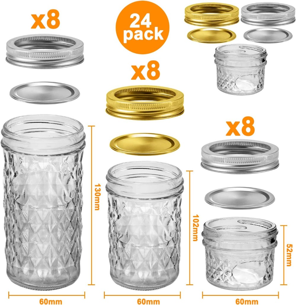 Conjunto de 24 Frascos Mason c - Mason Jar 8Oz avaliação e preço