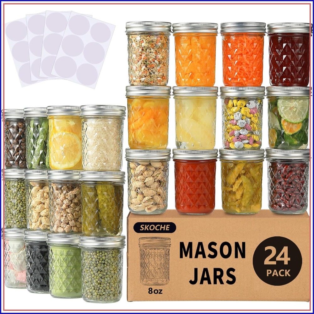 Potes Mason de 8 oz, Pacote co - Mason Jar 8Oz avaliação e preço
