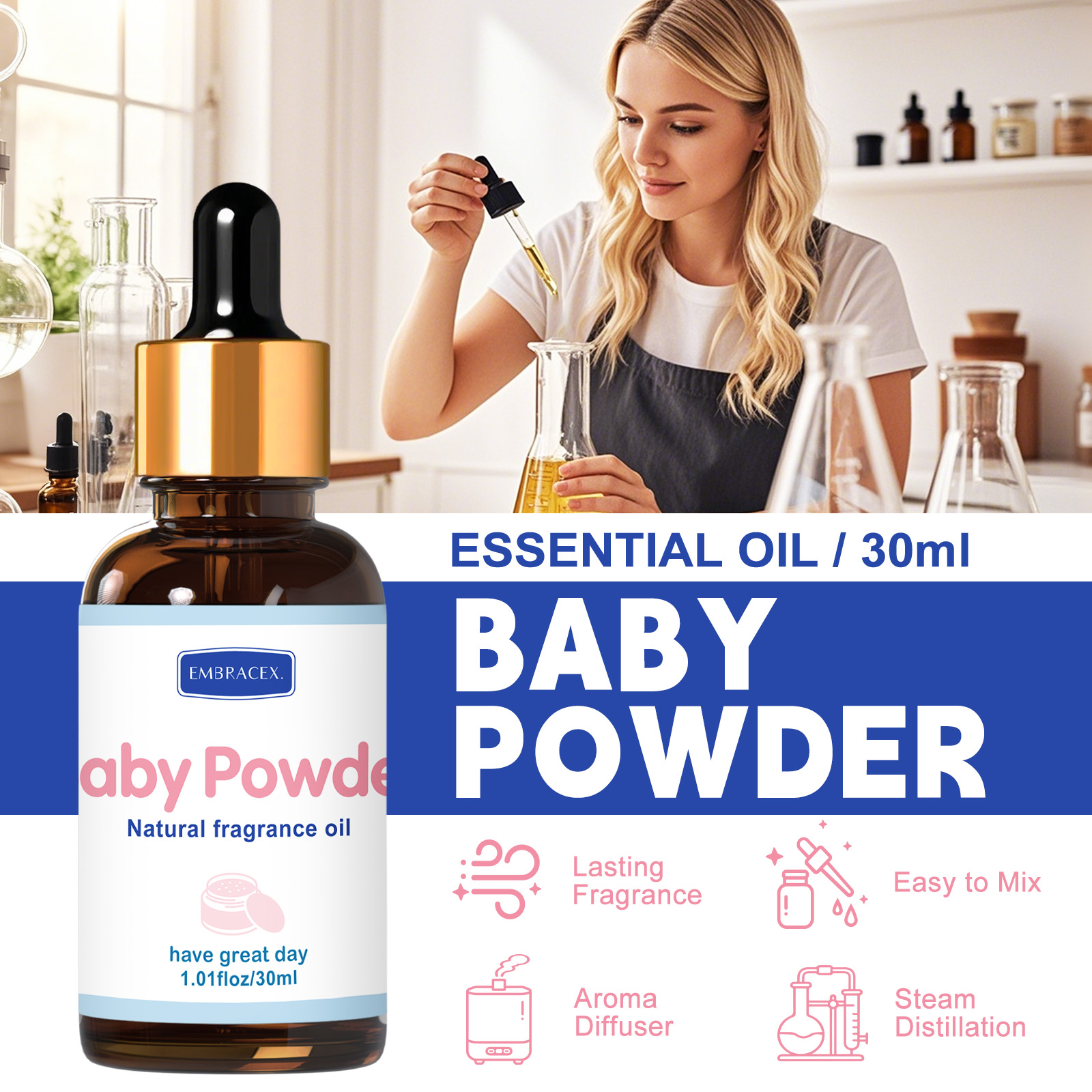 Óleo essencial de pó de bebê 3 - Candle Supplies Fragrance Oil avaliação e preço