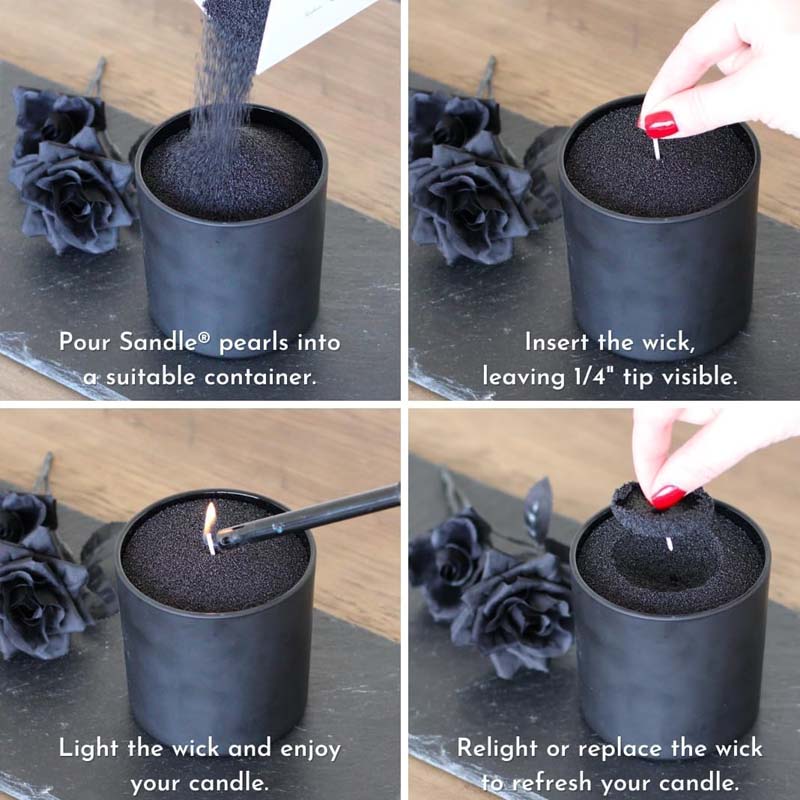 Areia de Cera Preta com Pavio, - Candle Supplies Storage avaliação e preço