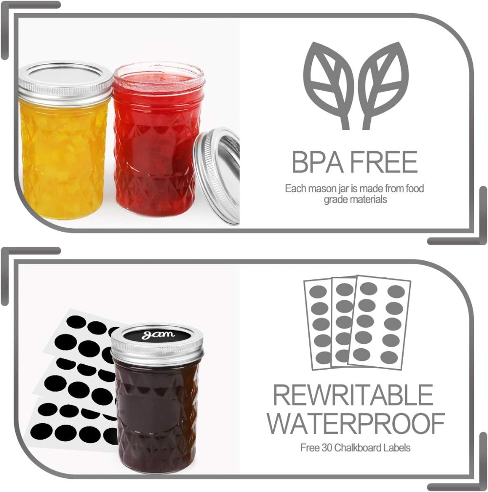 Pacote com 16 Frascos Mason de - Mason Jar 8Oz avaliação e preço